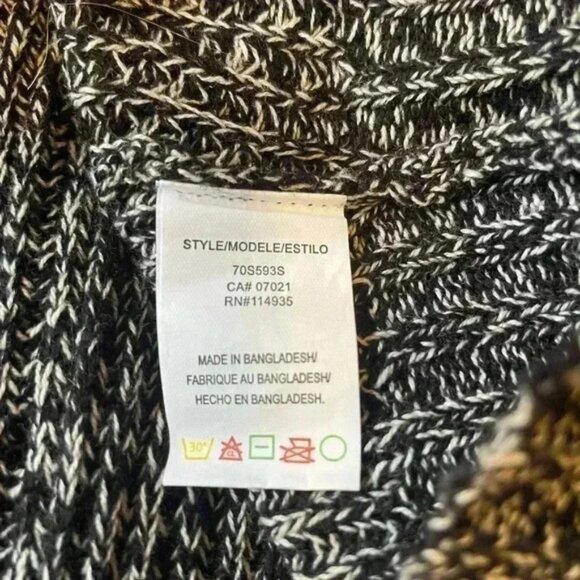 ALYA boxy oversized black cable knit cowl neck sweater women size medium - Picture 14 of 15